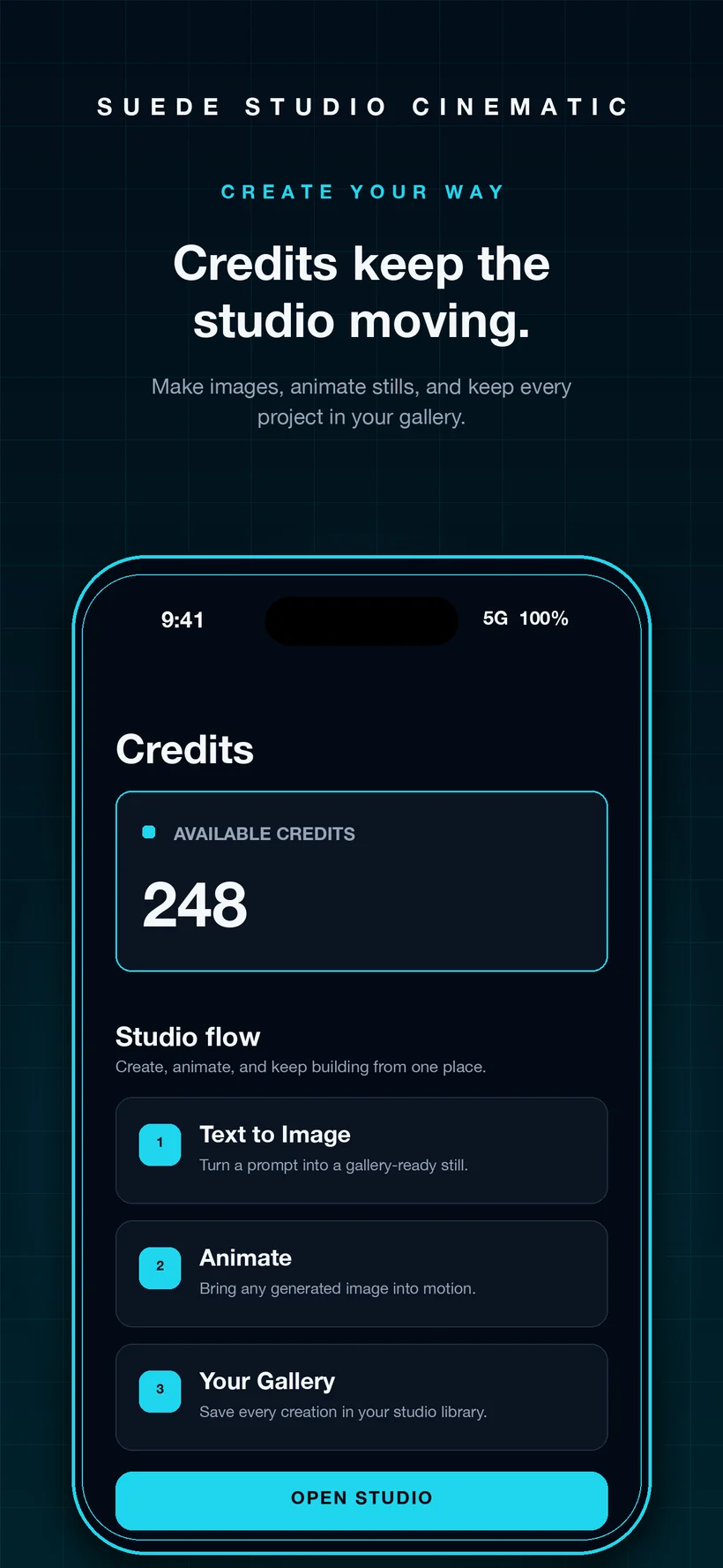 Suede iOS: credits that keep the studio moving